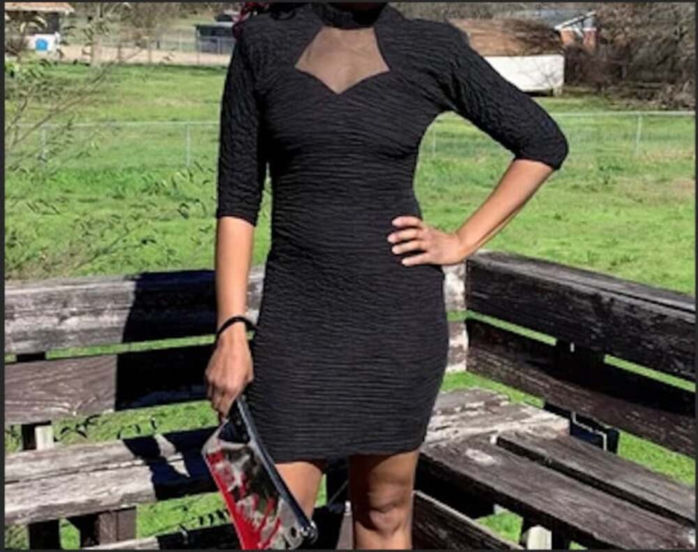 Vintage 80s Absolutely! Black Bodycon Retro Gothic Dress Size 11/12
